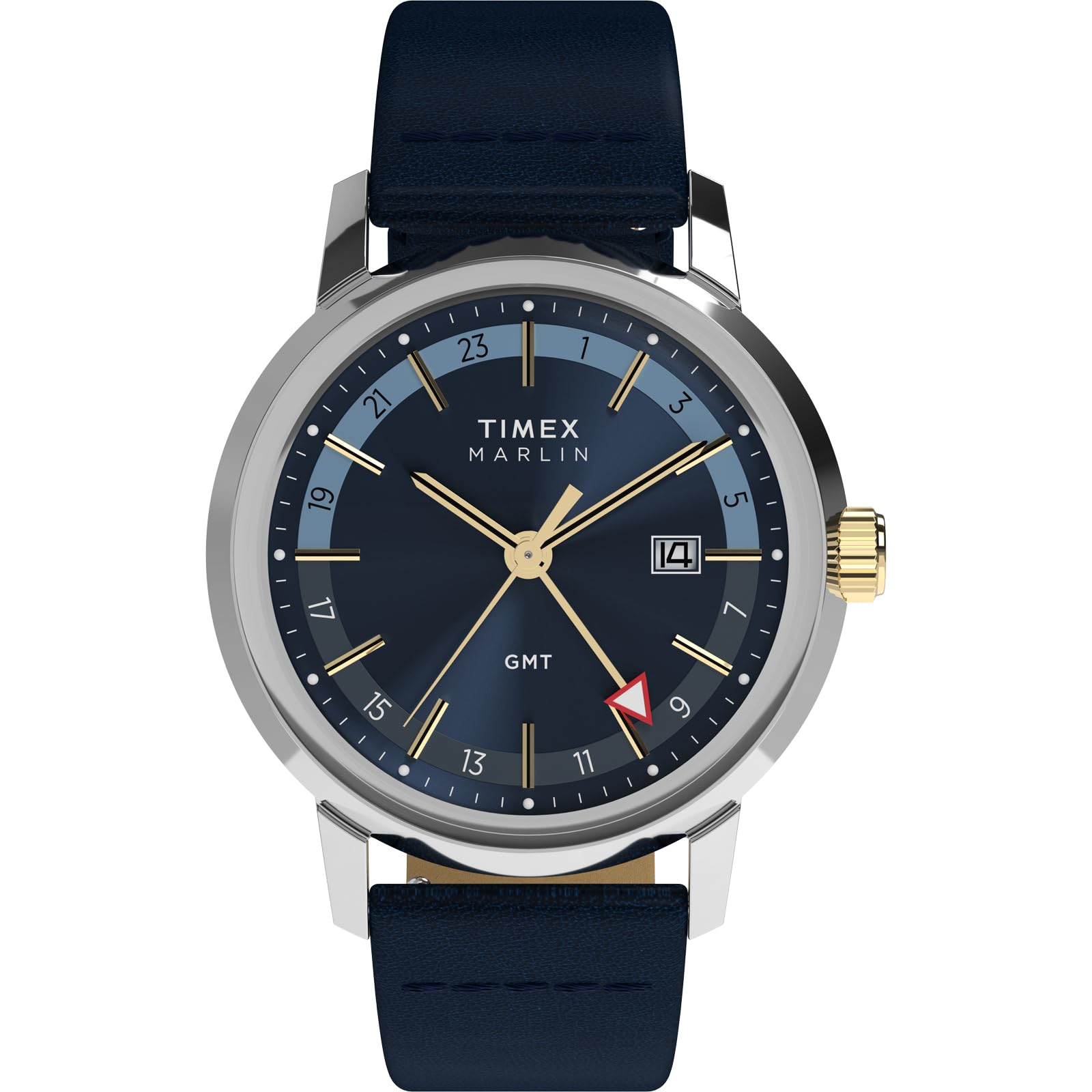Мужские кварцевые часы TIMEX Marlin 5 ATM Водонепроницаемые Нержавеющая сталь Синий TW2Y47900