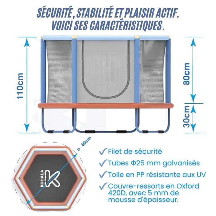 Devessport Trampoline for Children Kohala Baby 2in1 140cm, with Safety Net. Indoor and Outdoor Game