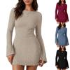 Women S Long Sleeve Knit Mini Dress Slim Fit