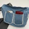 Leisure and Artistic Style Women's Crossbody Bag  Retro Postman Bag with Large Capacity  Displacement Denim