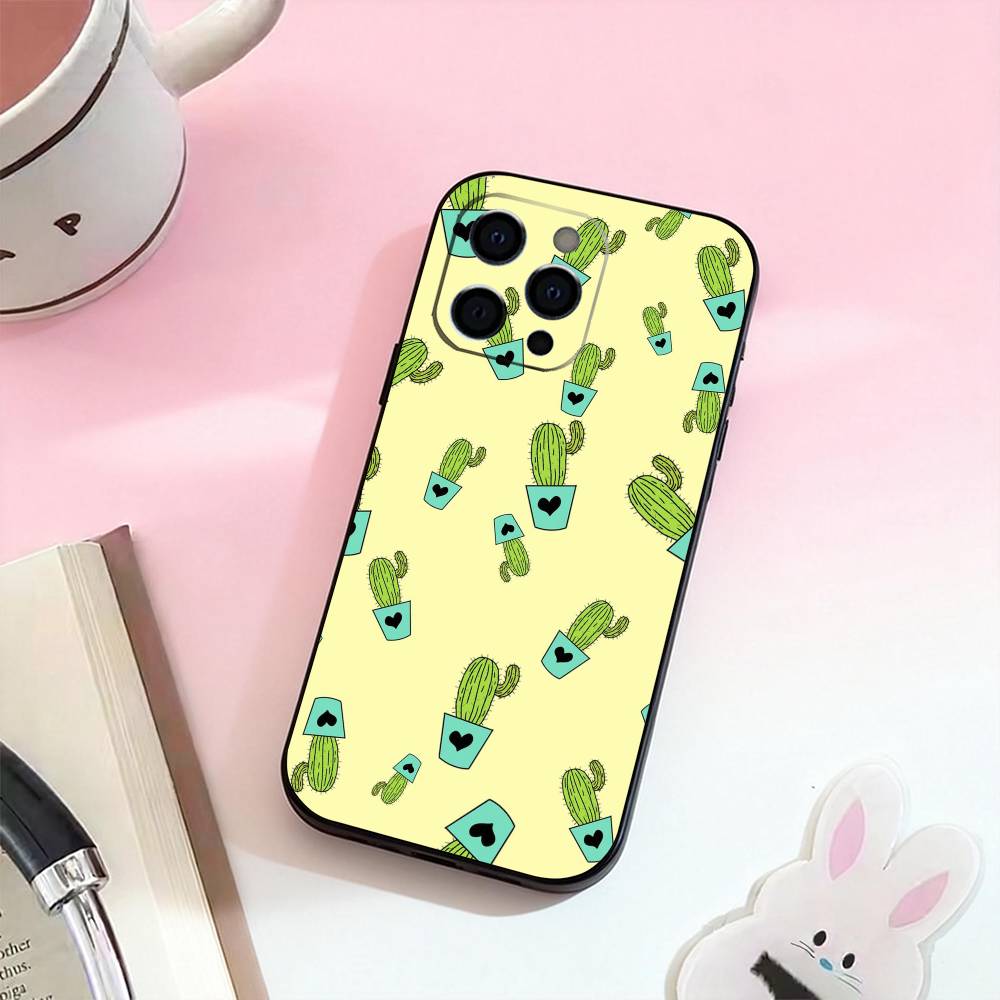 Cactus Succulents Phone Case Silicone Soft For IPhone 17,16,15,14,13,12,11,XS,Plus Pro Max