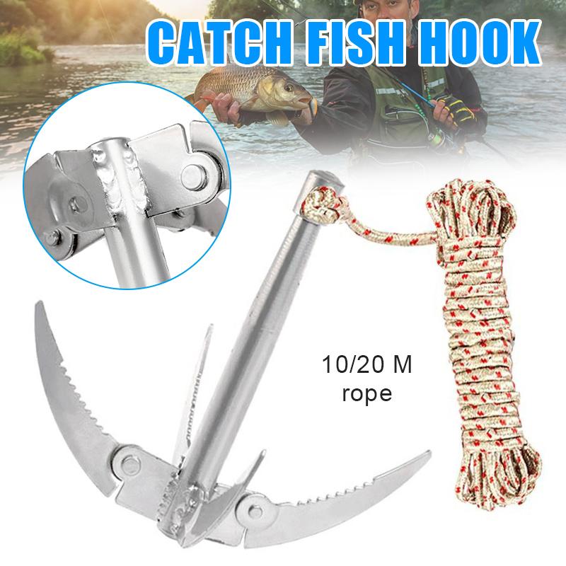 Fishing Folding Boats Anchor Outdoors Grappling Hook Lake Grass Weed Cutter Survival Tool for Small Boat Canoes Fishing Supplies