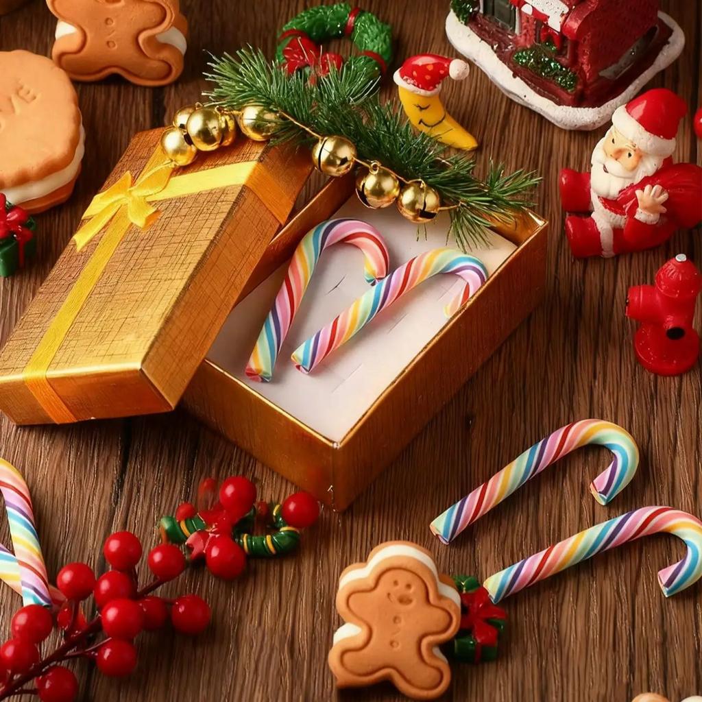 30 Stück mehrfarbige Weihnachtszuckerstangen Dekorationen Für Weihnachtsfeier Tischstreudeko Vasenfüllung Und Bastelbedarf