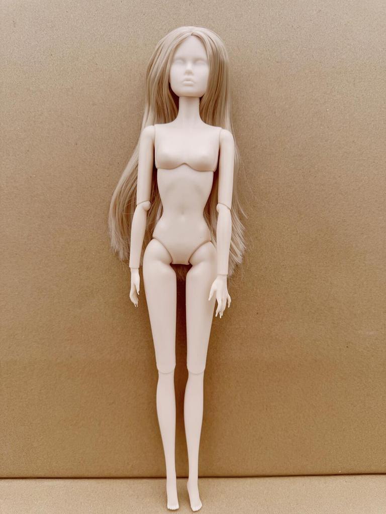 1/6 PP Face Mold Doll Figures Joints Movable Solid Doll 30cm Blank Doll Head Make Up Practice DIY Doll Playing Parts