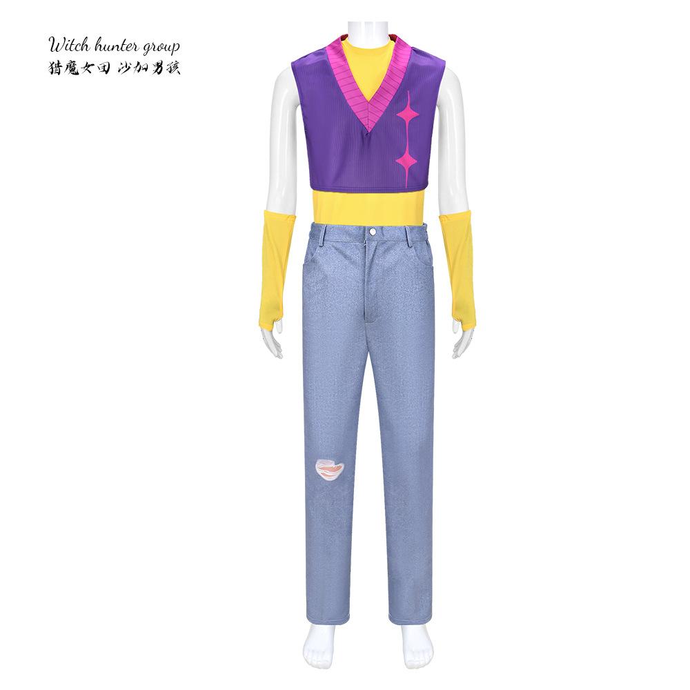 Kpop Demon Hunters Saja Boys Group Jinu Mystery Cosplay Costume Idol Pink Vest Top Pants Outfit Halloween Costume For Adult