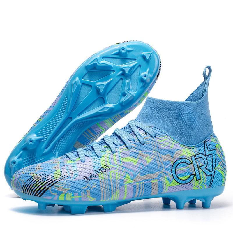 Chaussures de Football Homme Sports Fg/Ag Crampons Longs Adulte Gazon Artificiel Durables Entraînement Chaussures Spécifiques Montantes Chaussures Antidérapantes