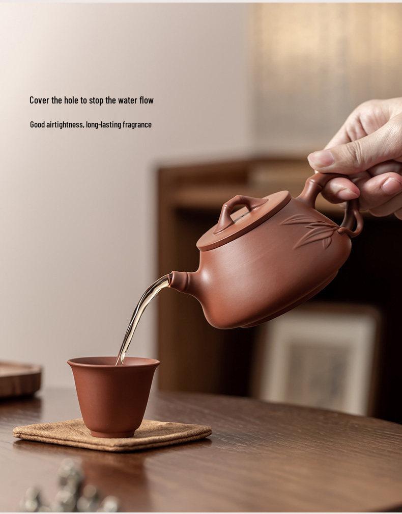 Handmade Yixing Zisha Shi Piao Teapot for Gongfu Tea, Single-Person Use, High-End Artist Design