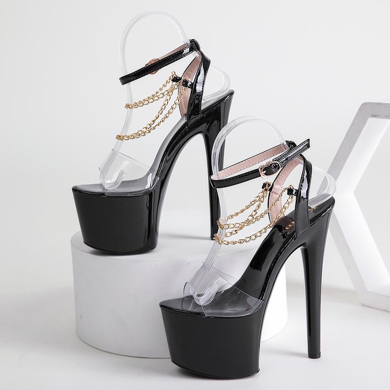 

Сандалии на платформе Hkyx женские с металлическим украшением на щиколотке с пряжкой на шпильке женские туфли прозрачные свадебные стальные трубы танцевальные туфли 35