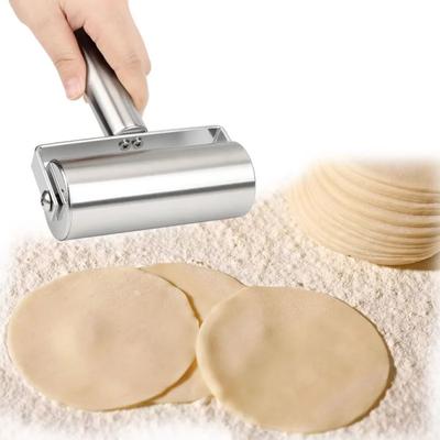 Edelstahl Nudelholz Gebäck Pizza Fondant Bäckerrolle Metall Küchenwerkzeug zum Backen Teig Pizza Kekse Kochwerkzeug