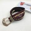 Brand Womens Pu Leather Belt With Gold Buckle For Casual Fashion And Retro Style
