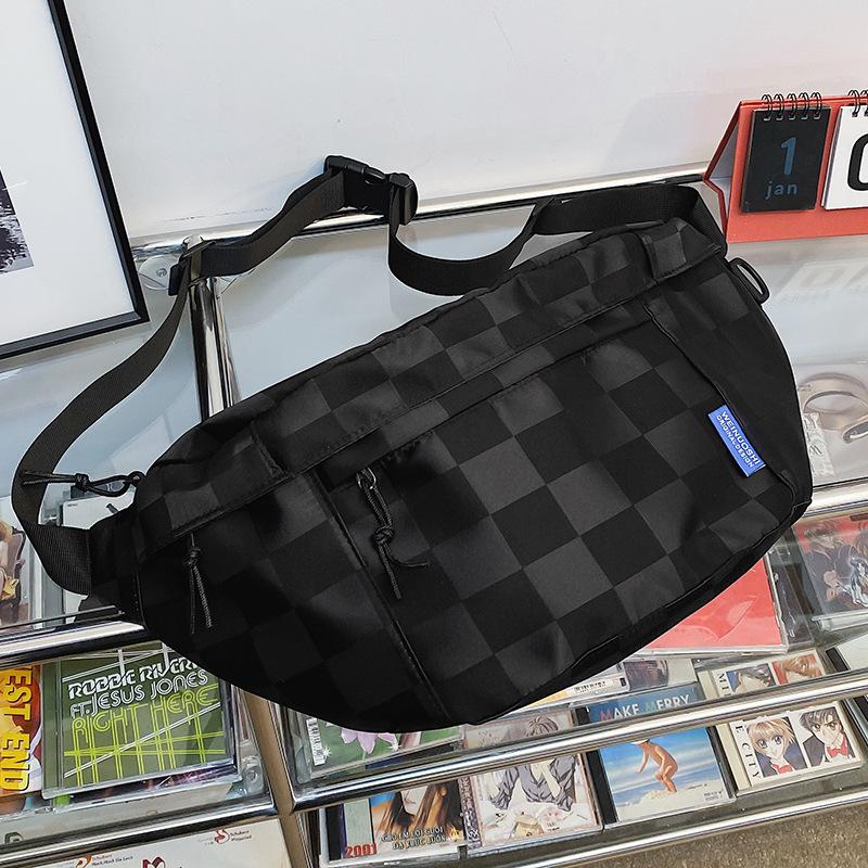 Chest Bag for Women's Waist Bag Plaid Sports Riding Chest Men's Travel Light Bag