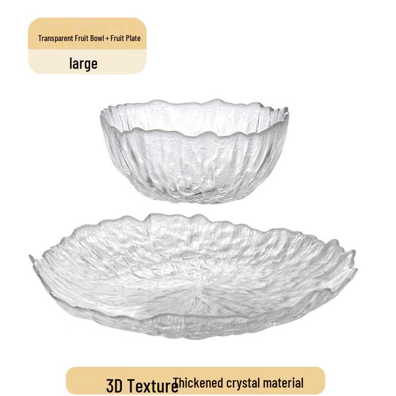 Large Round Glass Fruit and Snack Plate