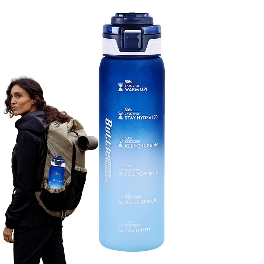Leakproof Motivational Water Bottle 35 Oz Inspirational Drinking Bottles Easy To Carry Wide Mouth Spillproof Drinking Bottle