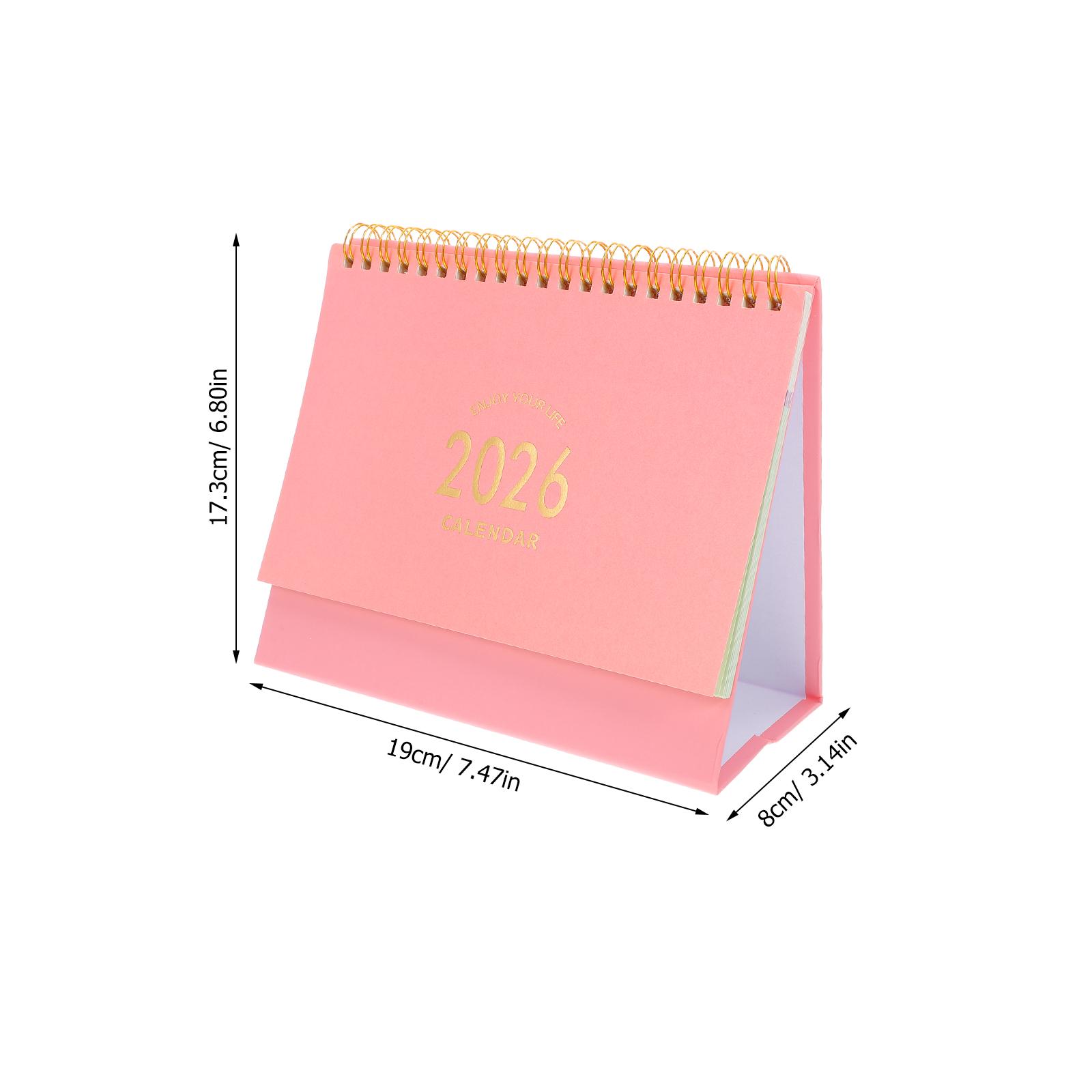

Small Desk Calendar 2025-2026 Standing Flip Desk Calendar Thick Paper Small Monthly Schedule Planner For Office Date Organizing рожевий