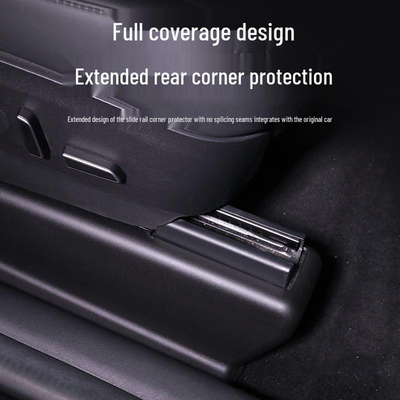 Tesla Model Y Rear Seat Rail Protector Set - Felt Guard Plates for Full Protection
