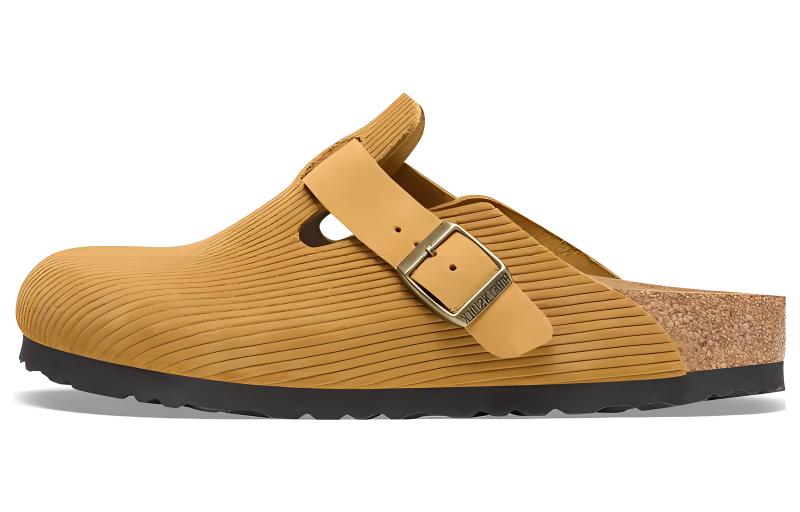 Boston Birkenstock Suede Embossed Corduroy Narrow Cork Brown 1026183 36
