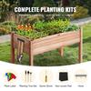Wooden Raised Garden Bed Planter Box 47.2x22.8x30" Flower Vegetable Herb