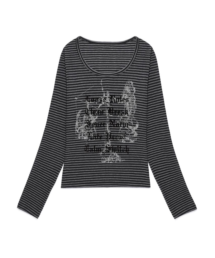 MILLION DAY Undone Striped Sleeve
