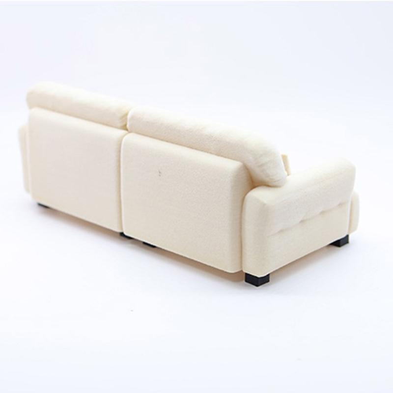 Handmade Mini Couch Dollhouses Single Sofa Set Flocking Loveseat Seater For Realistic Bedroom Scenes