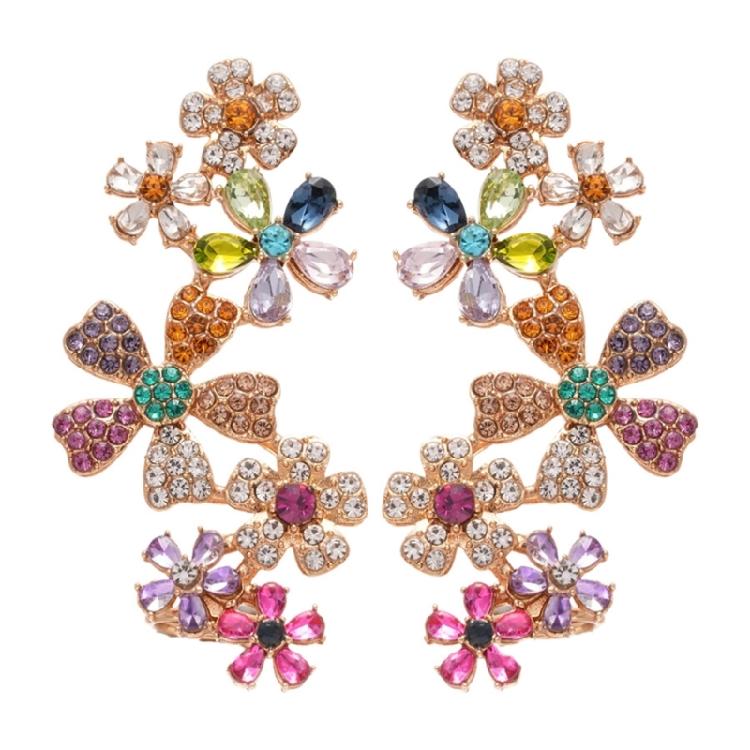 

Artisanal Crafted Crystal Flower Studs Earrings Secure Butterfly Backings Sophisticated Design Anniversary Birthday Gift 1