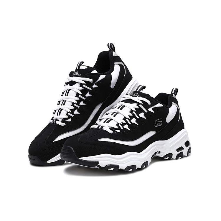 Skechers D'Lites 1.0 'Black White' 666063-BKW