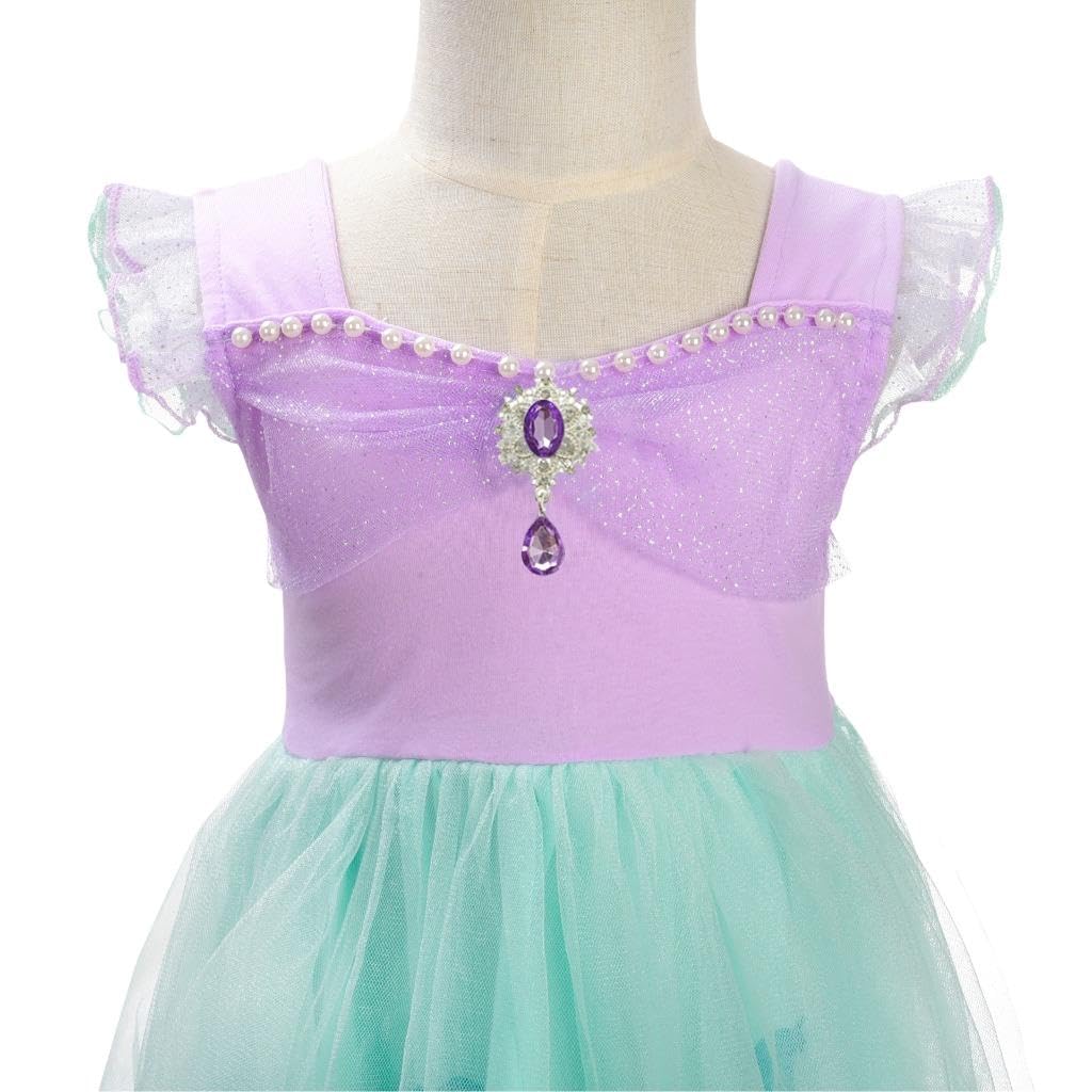 Dressy Daisy Toddler Tulle Skirt Mermaid Cosplay Ariel Princess Halloween Size Ages Girls' Costume, Costume, Dress, Costume, 110, 4-5
