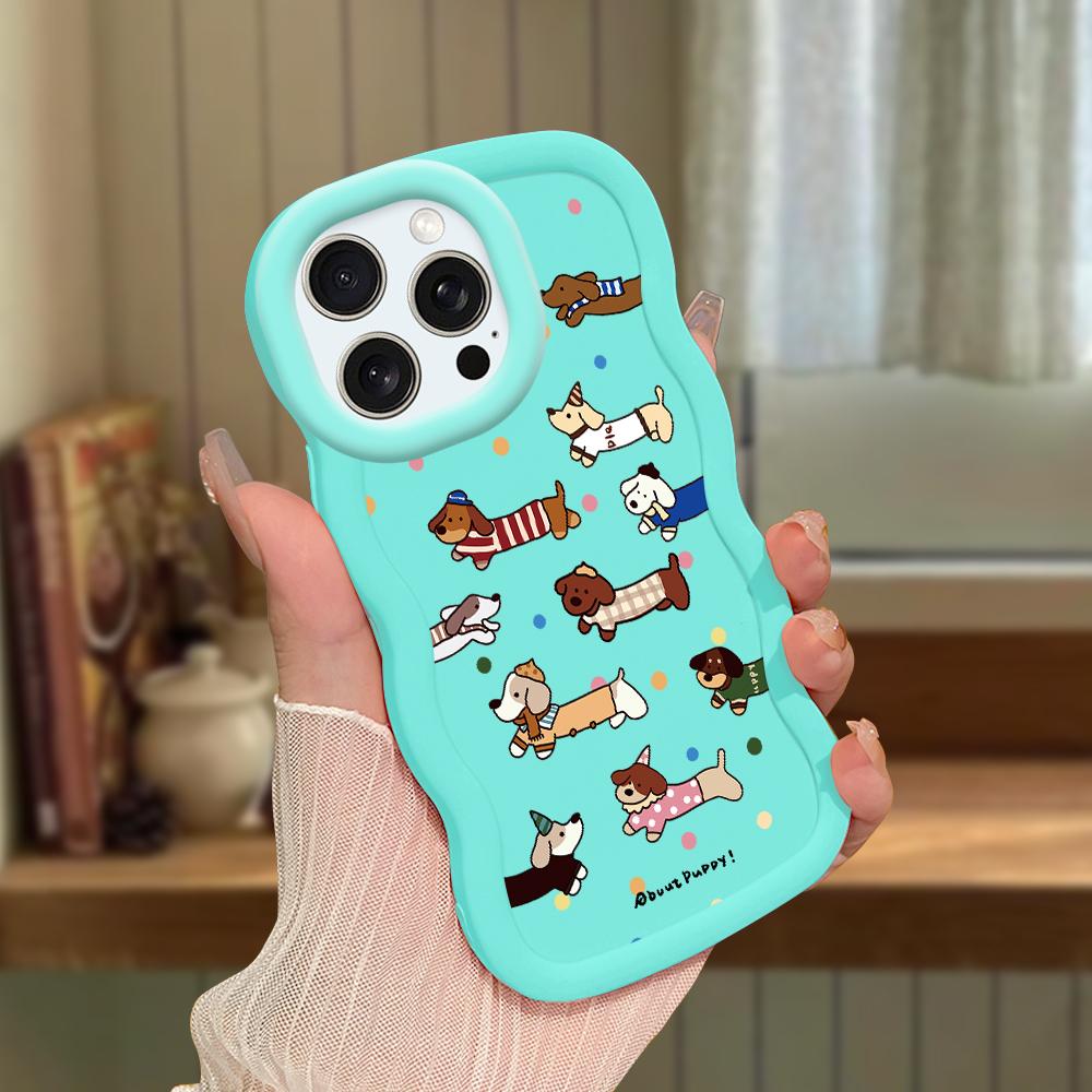 Big Wave Edge Weiches Silikonmaterial Macaron-Telefongehäuse Stoßfestes Schutzgummigehäuse für iPhone Samsung Huawei Honor Xiaomi Redmi OnePlus Moto