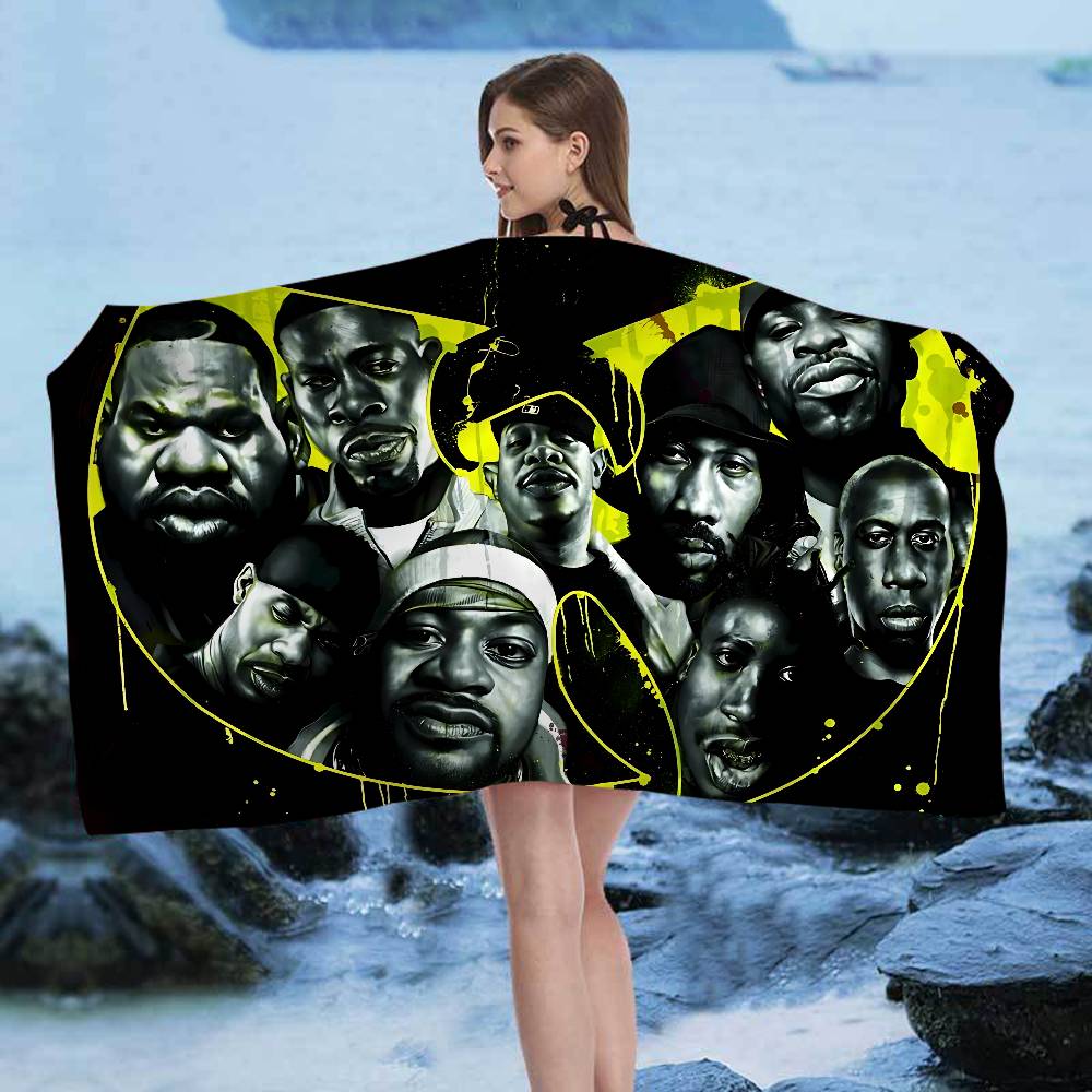 WU-T--TANG CLAN Microfiber Blanket Quick Drying Beach Towels Oversized Printing Super Absorbent Pool Towel Blanket