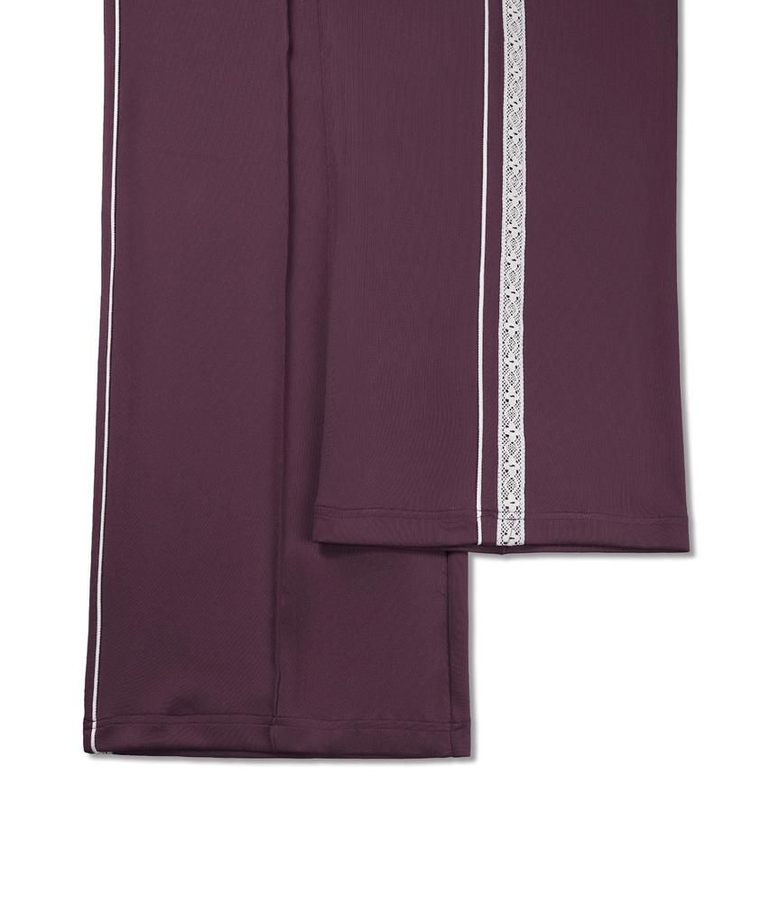 Michikoleondeonkosino Lace-Trimmed Jersey Pants Deep Purple