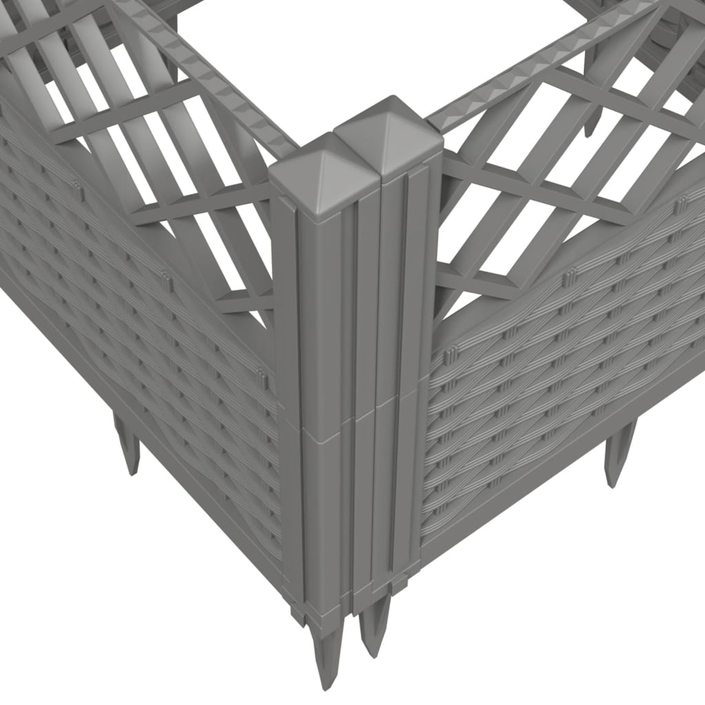 Planting Box with Ground Spikes Light Grey 123.5 x 43.5 x 43.5 cm PP