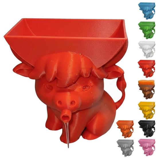 Highland Cow Sponge Holder 3D Printed with Built-In Drain Keeps Sponges Dry Cute Cow Design Fun Practical Kitchen Accessory Gift