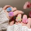Dopamine Hydrangea Flower Ring for Women - Sweet Vacation Style, Fresh & Dazzling Beaded Design