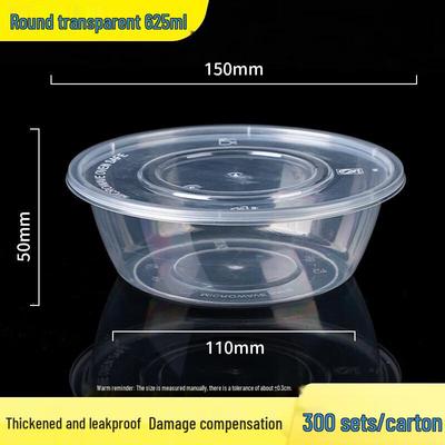 Miaojie 625ml Disposable Round Plastic Food Containers