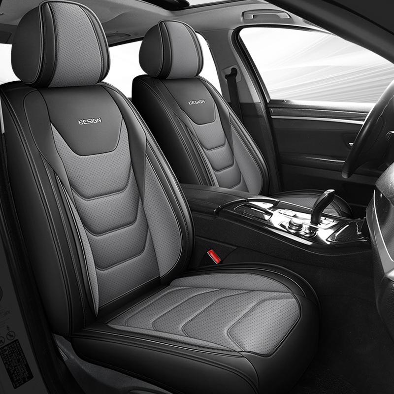 Universal All-Season Five-Seat Leather Car Seat Cover – Full Coverage, Wear-Resistant, Durable, No Removal Needed.