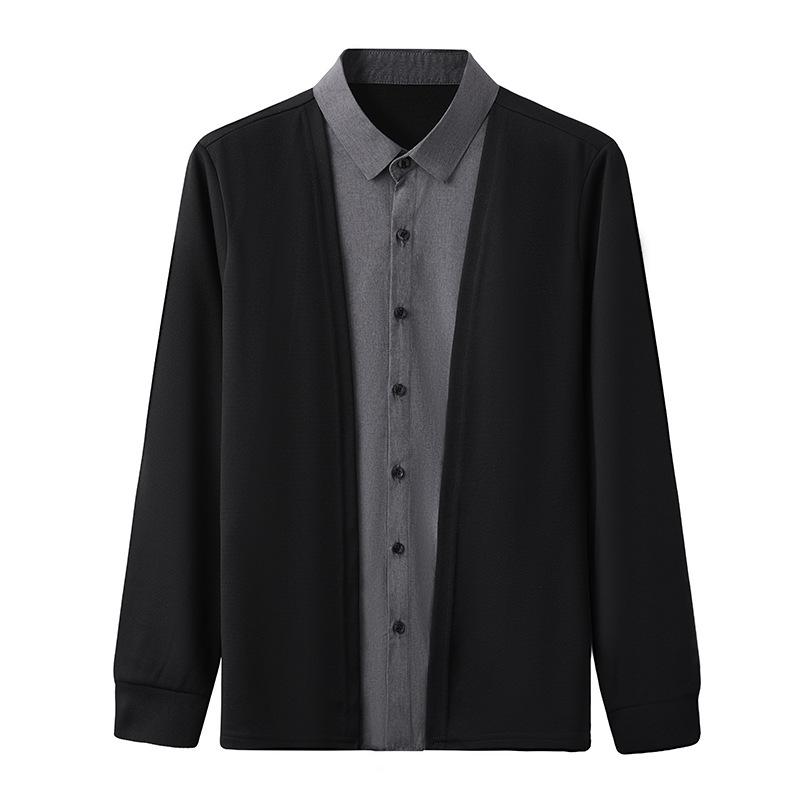 Men's Spring Fake Two-Piece Business Casual Knit Cardigan