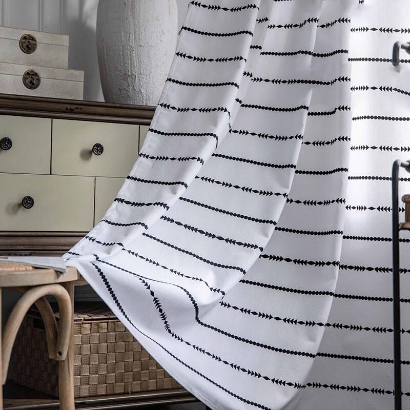 Jingga Striped Blackout Rod Pocket Curtain
