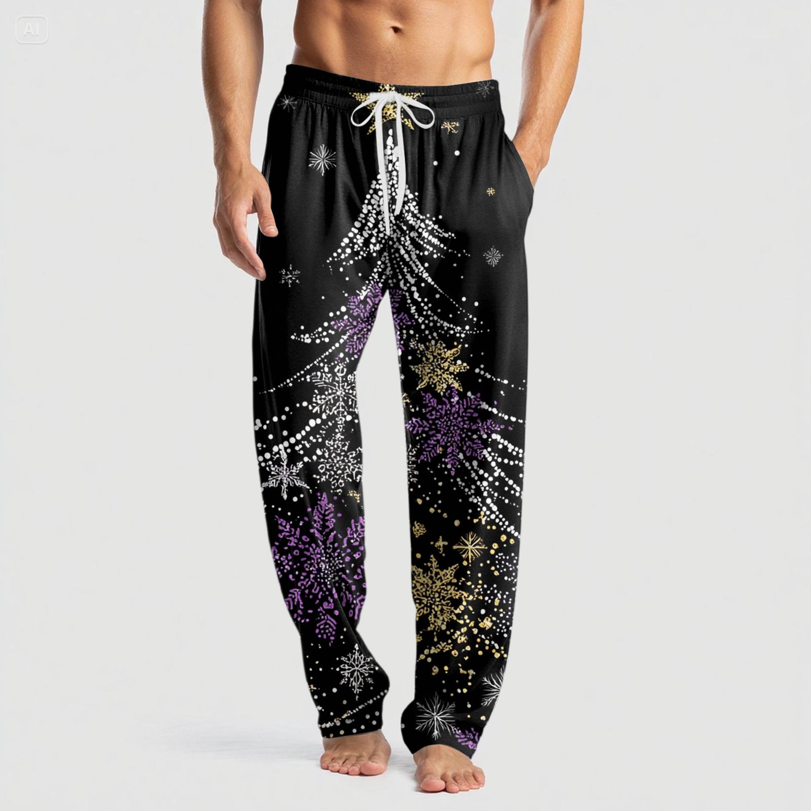 

Мужские вязаные модные брюки с принтом, карманами, повседневные, пижамные XL белый