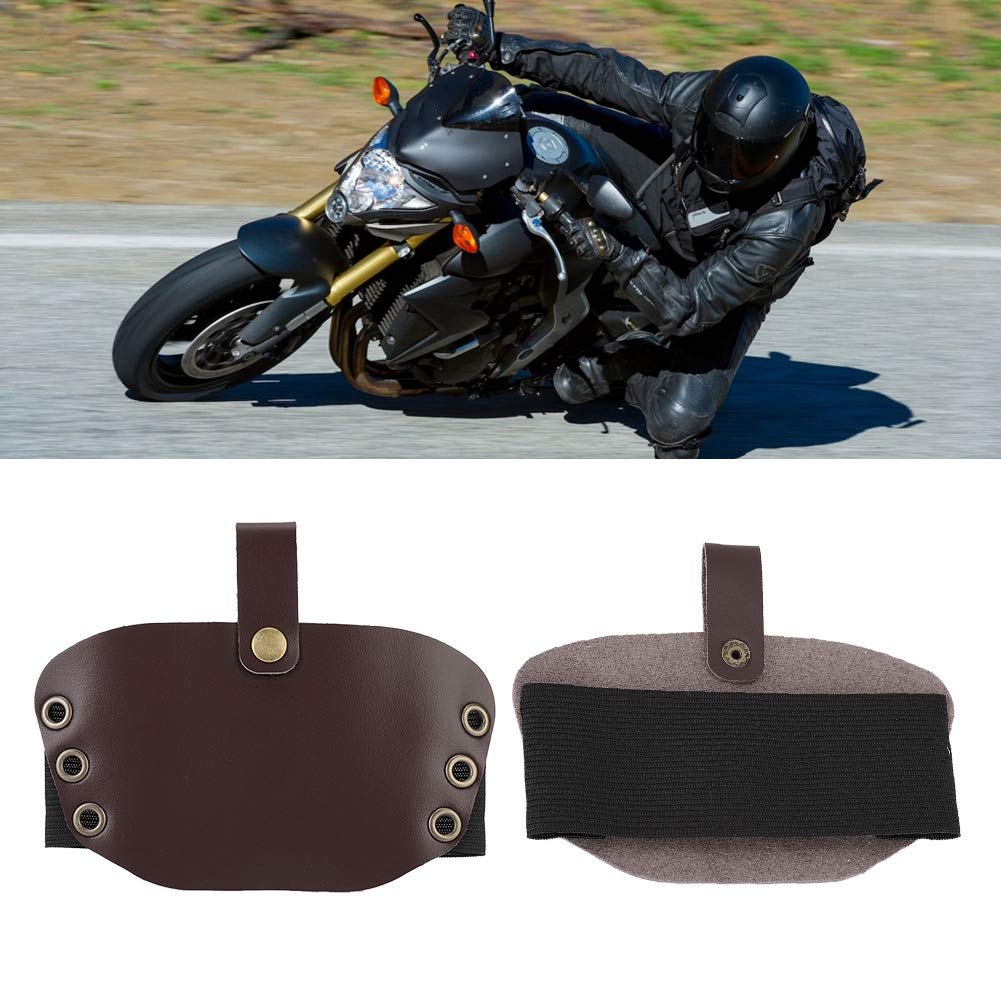 KIMISS PU Motorcycle Shoe Protector Cover, Motorcycle Shift Guard Shoe Boot Protector Cover (Tan)