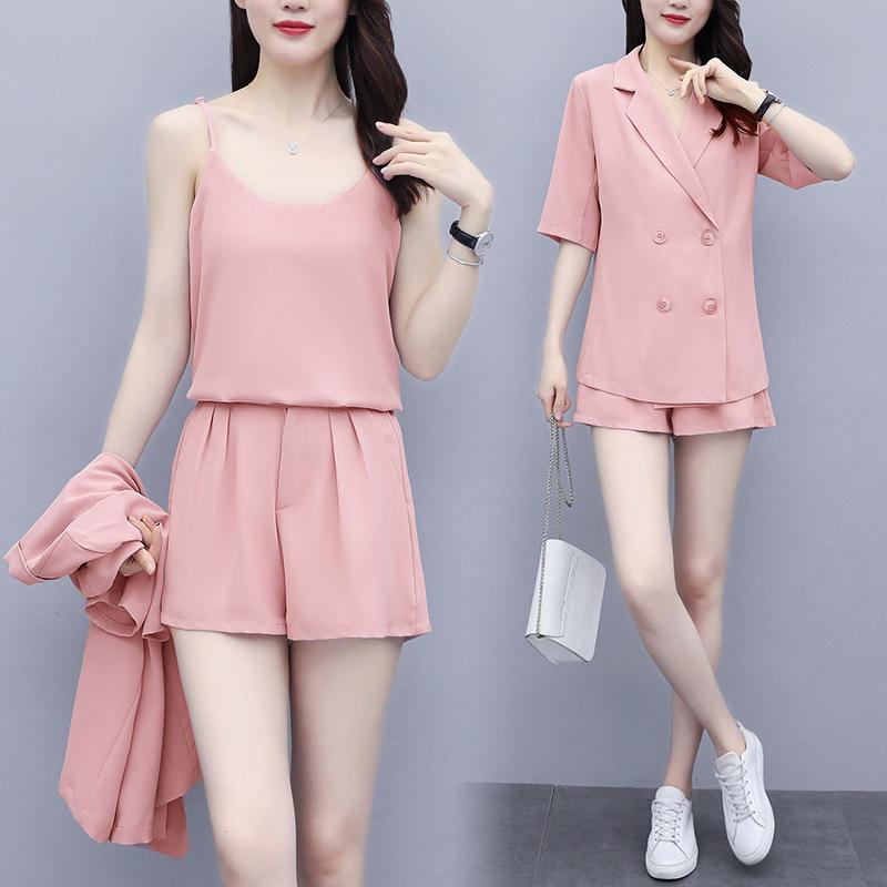 2024 Plus Size Summer Fashion 3-Piece Set: Stylish, Belly-Concealing Shorts Suit for Women
