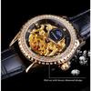 T-Winner Men's Fashion Hollow Vintage Rhinestone Belt Watch Automatic Mechanical Watch