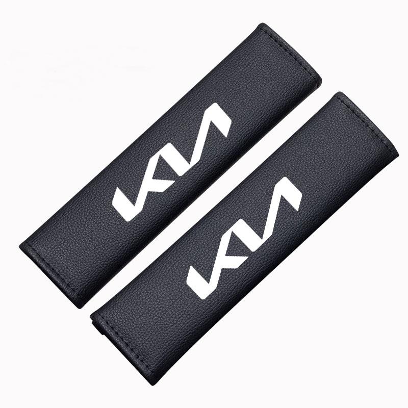 AAAGD1 Car Safety Belt Cover Carbon Fibre and Plush Shoulder Pad for Kids Adults For KIA RIO 2 3 4 5 Xline X Line Car Accessories