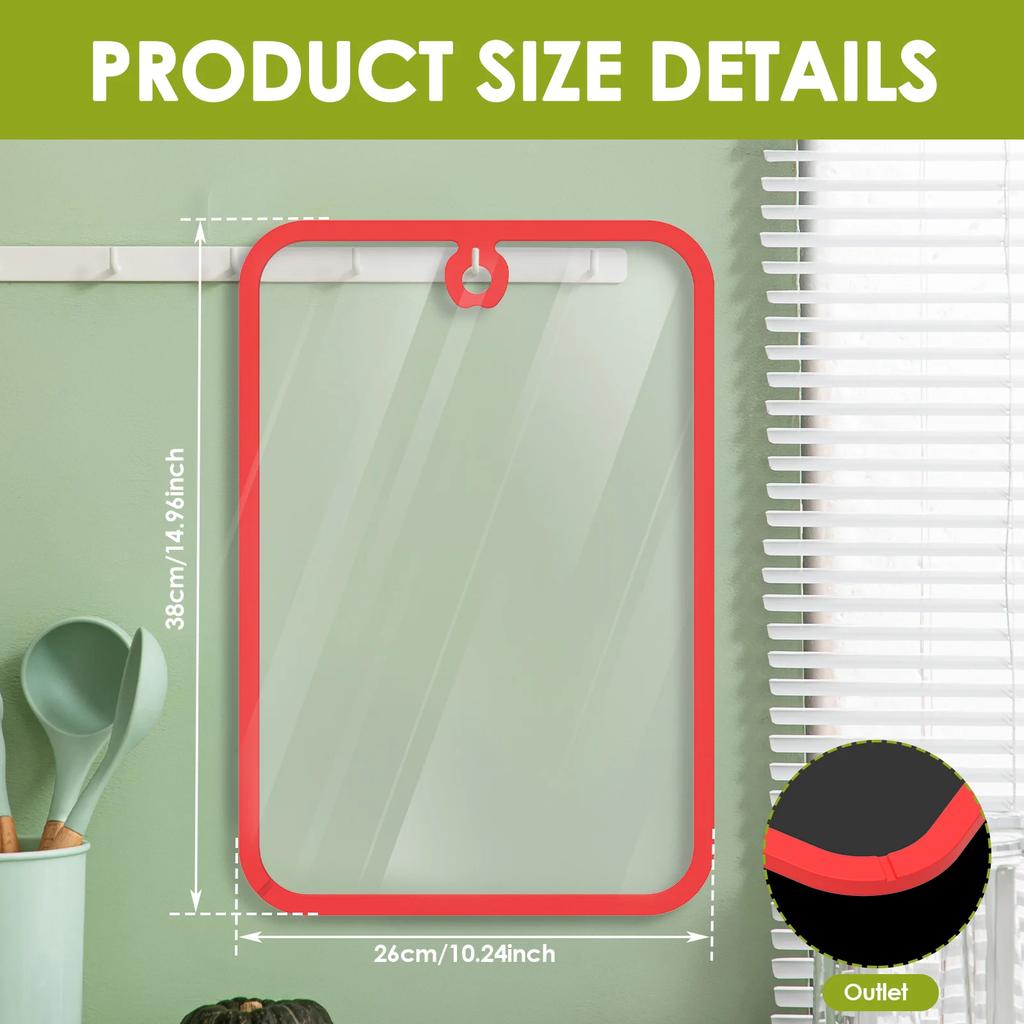 Kitchen Cutting Board Tempered Glass Cutting Board Multifunc Cutting Mat Serving Tray Kitchen Chopping Board for Fruit and Meat