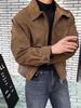 Men's High-End Velvet-Lined Short Jacket - Trendy Lapel Style for Spring and Autumn