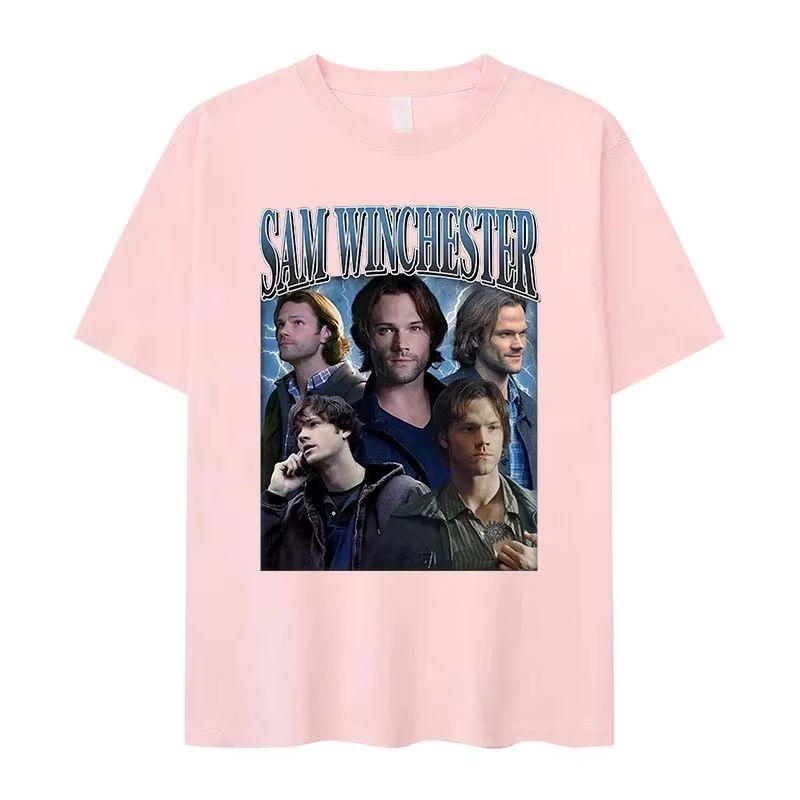 Tv Series Sam Dean Winchester Y2k Fashion Tshirt Graphic T Shirts Vintage High Quality Casual Loose Print Streetwear Unisex