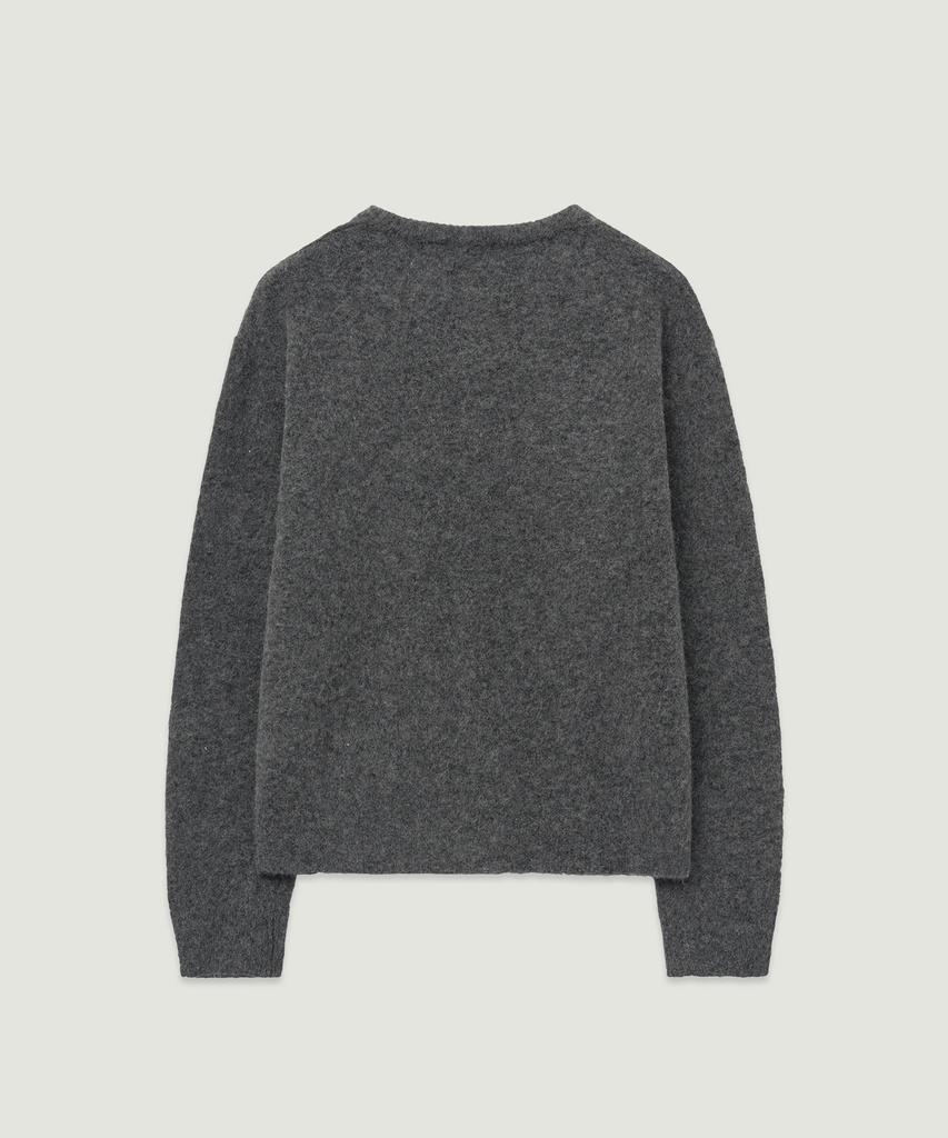 Lmood Bishop Wool Alpaca Crew Neck Cardigan Melange Gray