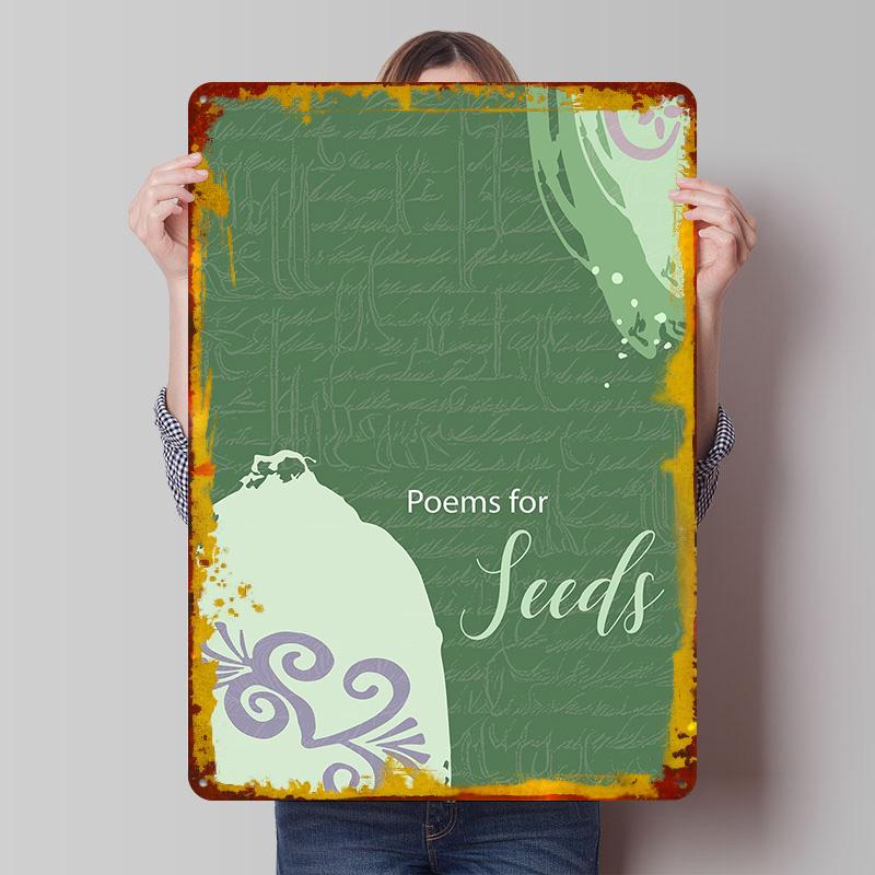

Poems for Seeds Cover Poster Customized Wall Art Vintage Metal Signs Retro Tin Plaque for Man Cave Room Decoration Gaming Decor 20x30cm（7.8x11.8inch）