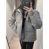Winter Loose Casual Solid Color Zipper Warm Coat Women Simple All-match Cardigan Jacket Top Hooded Outwear