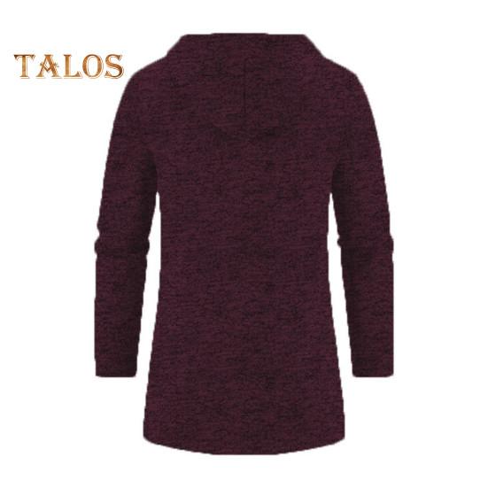 Herrenmantel mit Kapuze, Kordelzug, lange Ärmel, einfarbig, mittellange Jacke mit Taschen, Reißverschluss, dünne Strick-Oberbekleidung