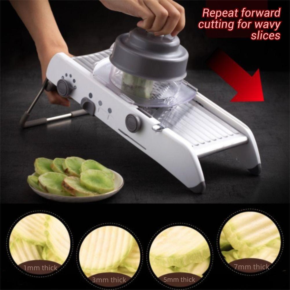 Adjustable Vegetable Cutter Manual Non-slip Base Vegetable Shredder with Hand Guard Efficient Vegetable Slicer Potato