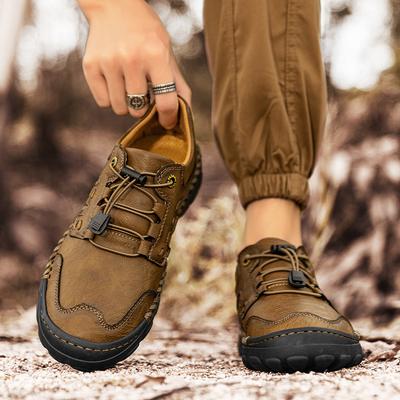 Nieuwe Herfst- en Winter Outdoor Casual Leren Herenschoenen Niche Design Heren Outdoorschoenen Slijtvaste Outdoor Wandelschoenen